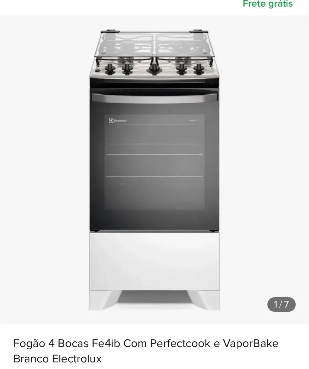 Fogão 4 Bocas Fe4ib Com Perfectcook e VaporBake Branco Electrolux
