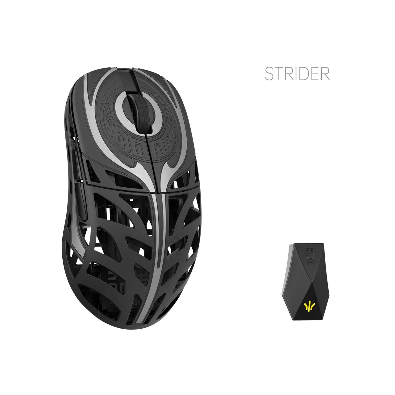 マウス・トラックボール WLmouse Strider Black Mouse WLMOUSE Strider cor nova lançamento Novo Black & Silver