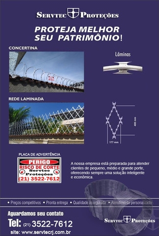 Tela/Rede laminada e concertina com os mai variados modelos