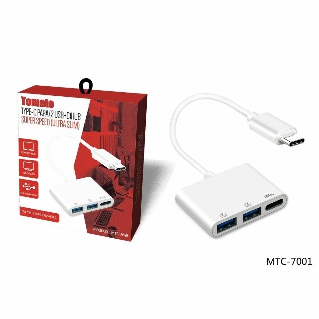 Adaptador Usb Tipo C Otg 2 USB + C Macbook MTC-7001
