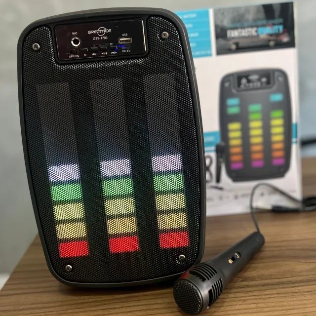 Caixa de Som Bluetooth Amplificada Com Microfone Portátil  - Foto 3