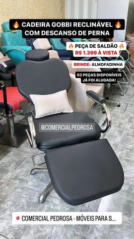 Cadeira de Barbeiro Pro com Descanso de Pernas Móvel