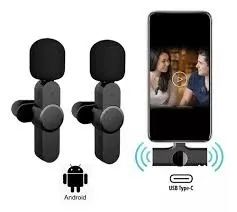 Microfone de Lapela Sem Fio Wireless Duplo Tipo C para Celular - Foto 2