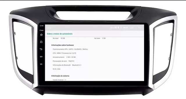 Multimidia Hyundai Creta 2016/2022 Android 11 2gb 10 Polegad