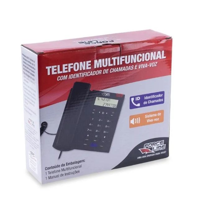 Telefone C/ Fio Forceline C/ Viva-voz E Id. Chamadas