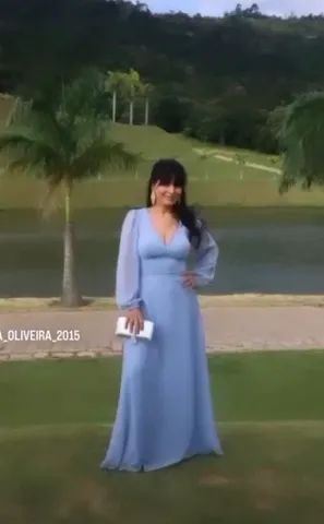 Vestido azul longo Dot  - Foto 3