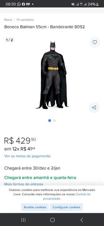 Boneco superman e Batman 55cm 150,00 cada um - Foto 4
