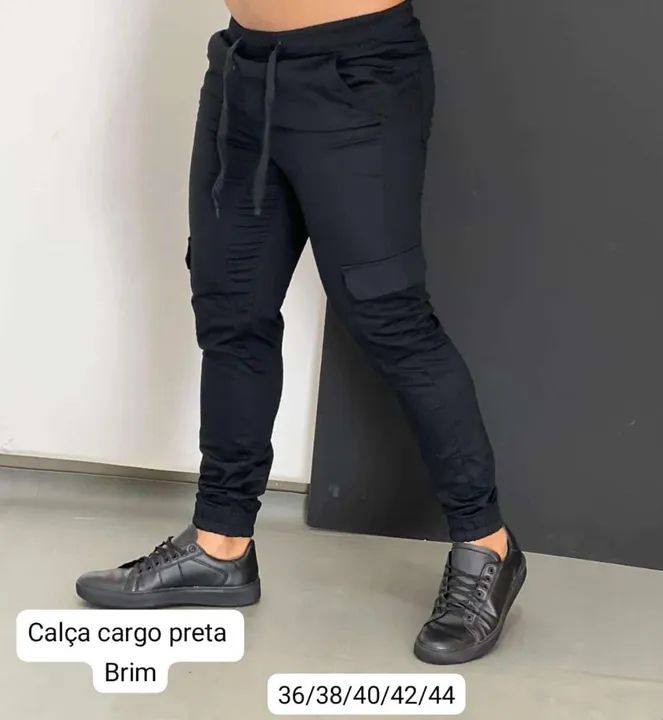 Calça Cargo Bege Masculina calça q vai cair muito bem em vc com certeza  - Foto 2