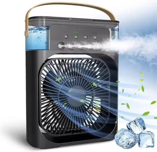 Mini Climatizador Umidificador - Agua - Gelo - LED - Foto 2