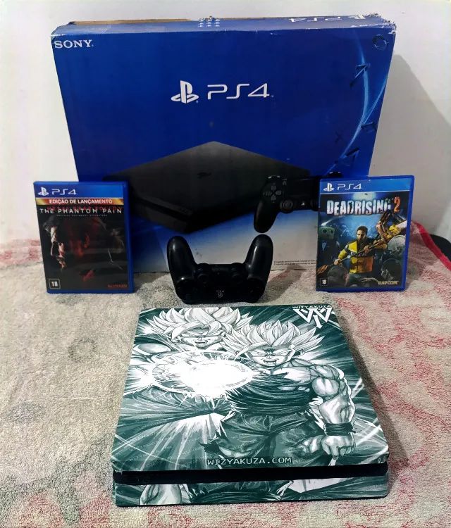 Playstation 4 Slim Personalizado Completo Com Caixa Ac cartão em até