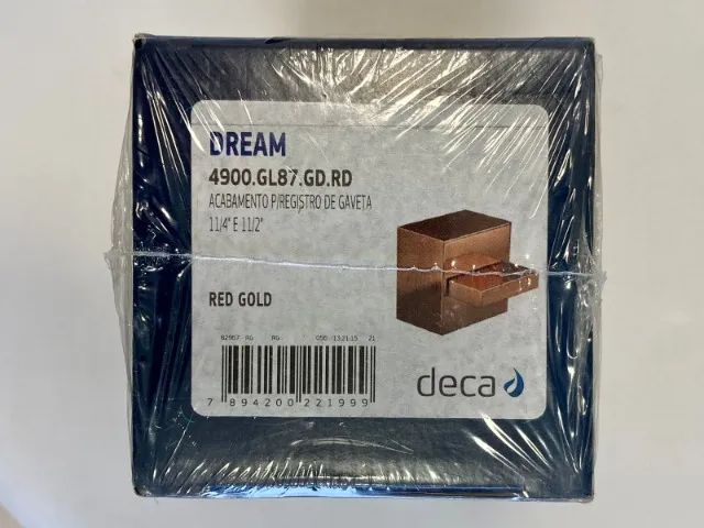 Acabamento para Registro de Gaveta DECA Dream 1 1/4 a 1 1/2"" Red Gold
