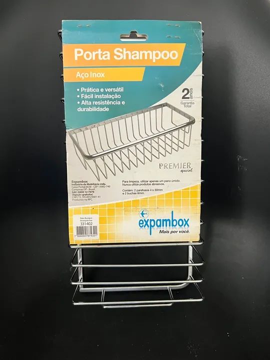 Porta shampoo retangular em inox  - Foto 3