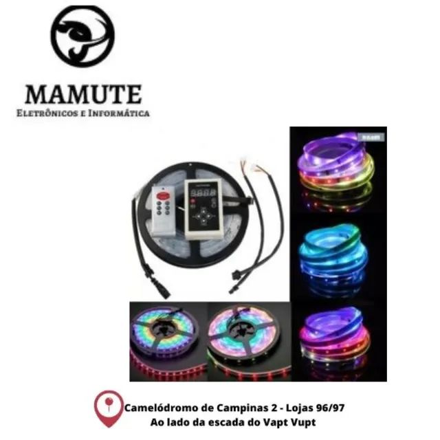 Fita Led Digital 6803 Rgb 328 Efeito C/ Controle + Fonte