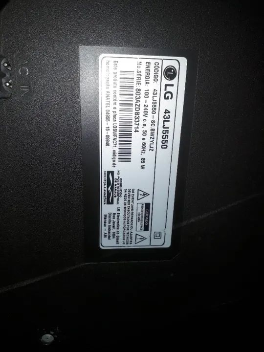 LG 43LJ5500 Fonte e Sinal (preço de cada uma na descrição)