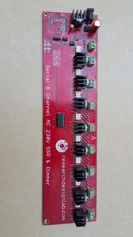 Placa Dimmer Serial 8 Canais AC 127V/230V SSR