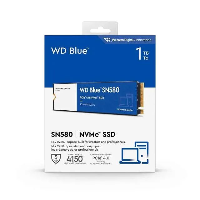 M2 NVME WD Blue SN580, 1 TB, 2280, PCIE Gen4.0, Nova, Lacrada**VENDAS