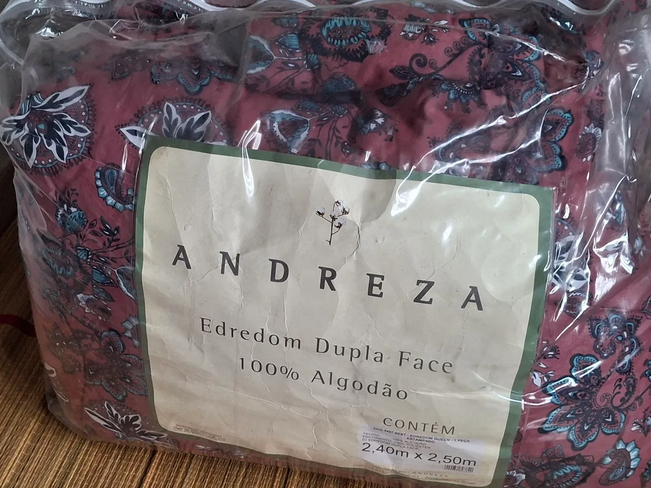 Edredom Dupla Face Andreza Queen 100% Algodão