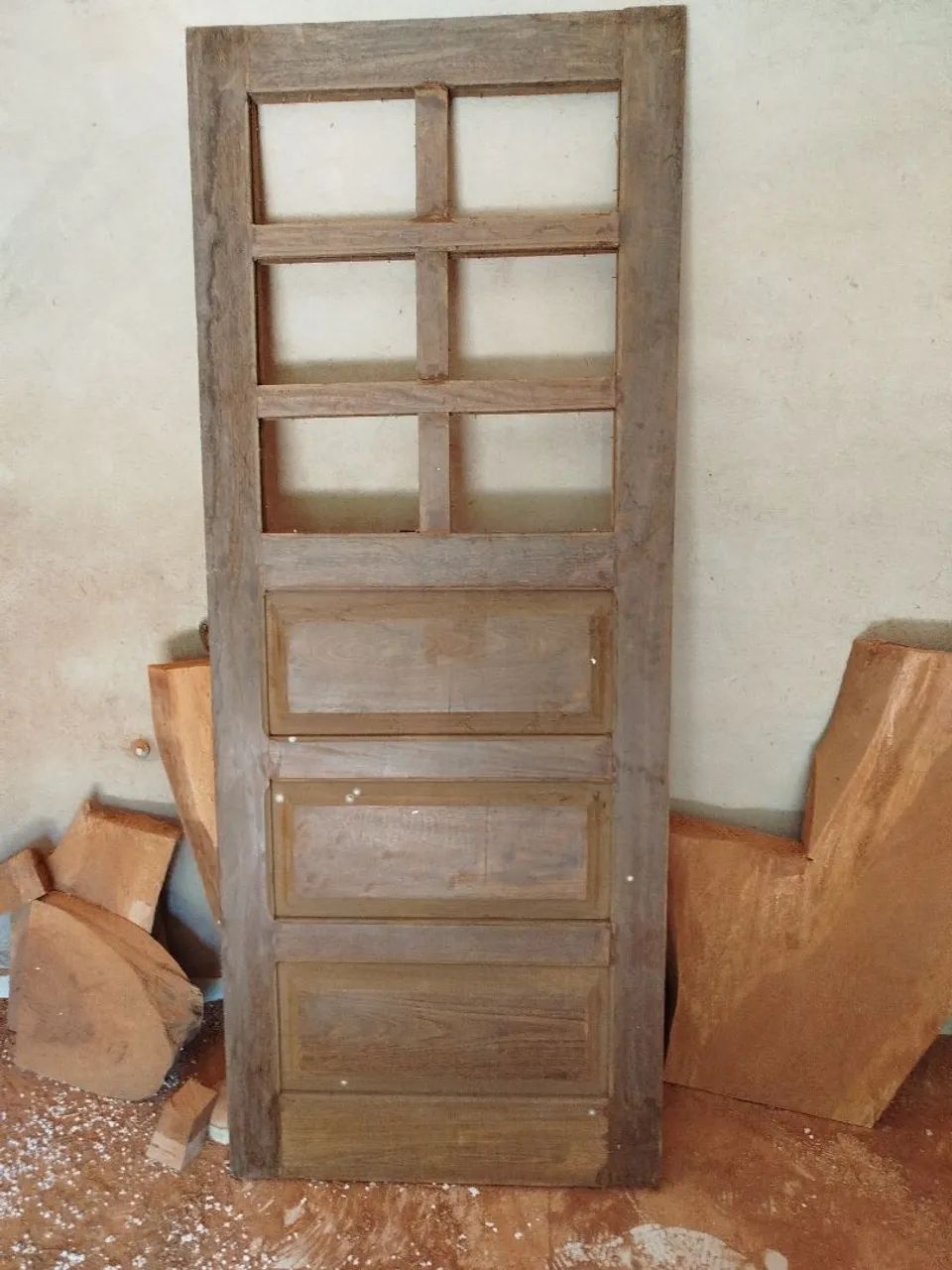 Porta de madeira maciça para banheiro  - Foto 4