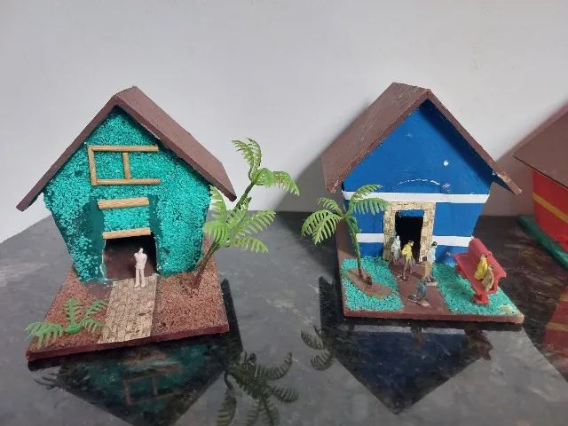 Casas Decoração Maquete Artesanal MDF HO - Foto 2