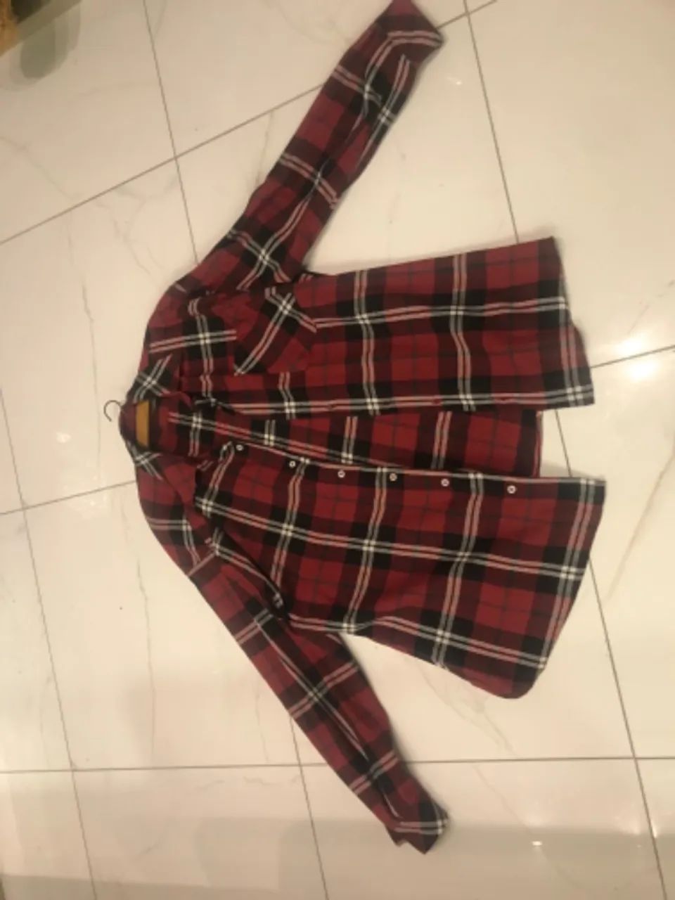 Blusa unissex em xadrez belíssimo mangas compridas para qualquer composição nunca usado  - Foto 3