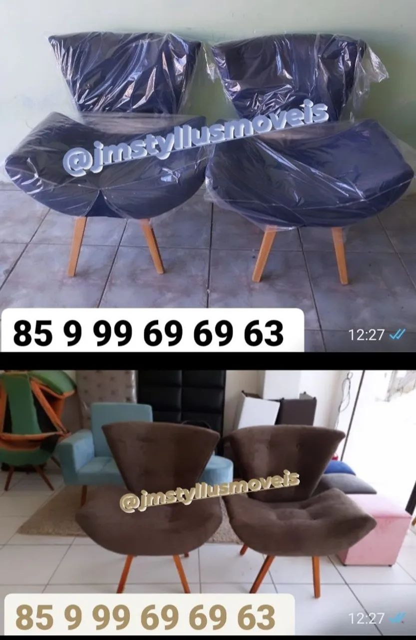 Poltronas Azuis Elegantes e Confortáveis - Jmstylusmoveis - Foto 3