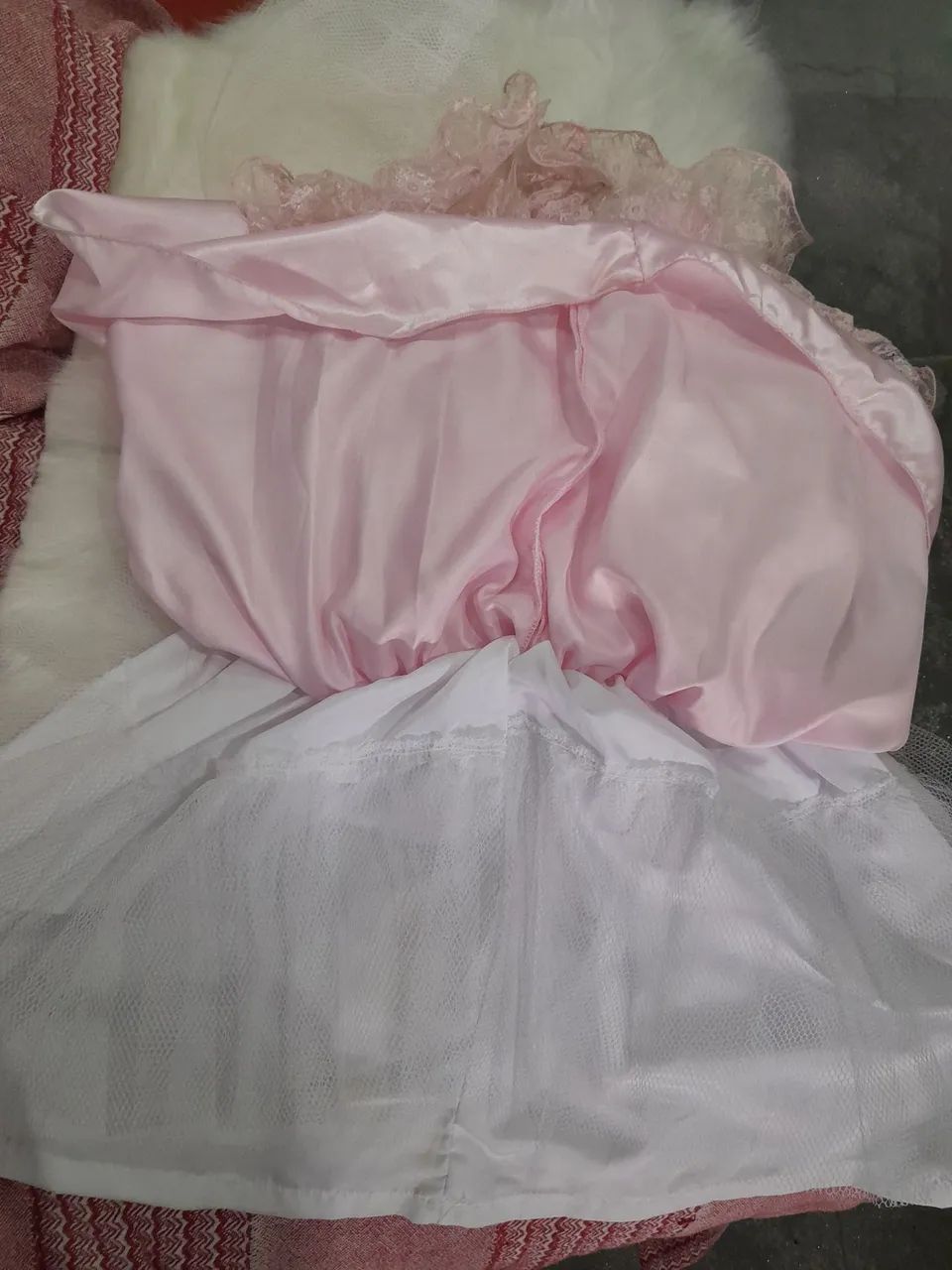 Vestido de renda rosa para menina dama de honra  - Foto 3