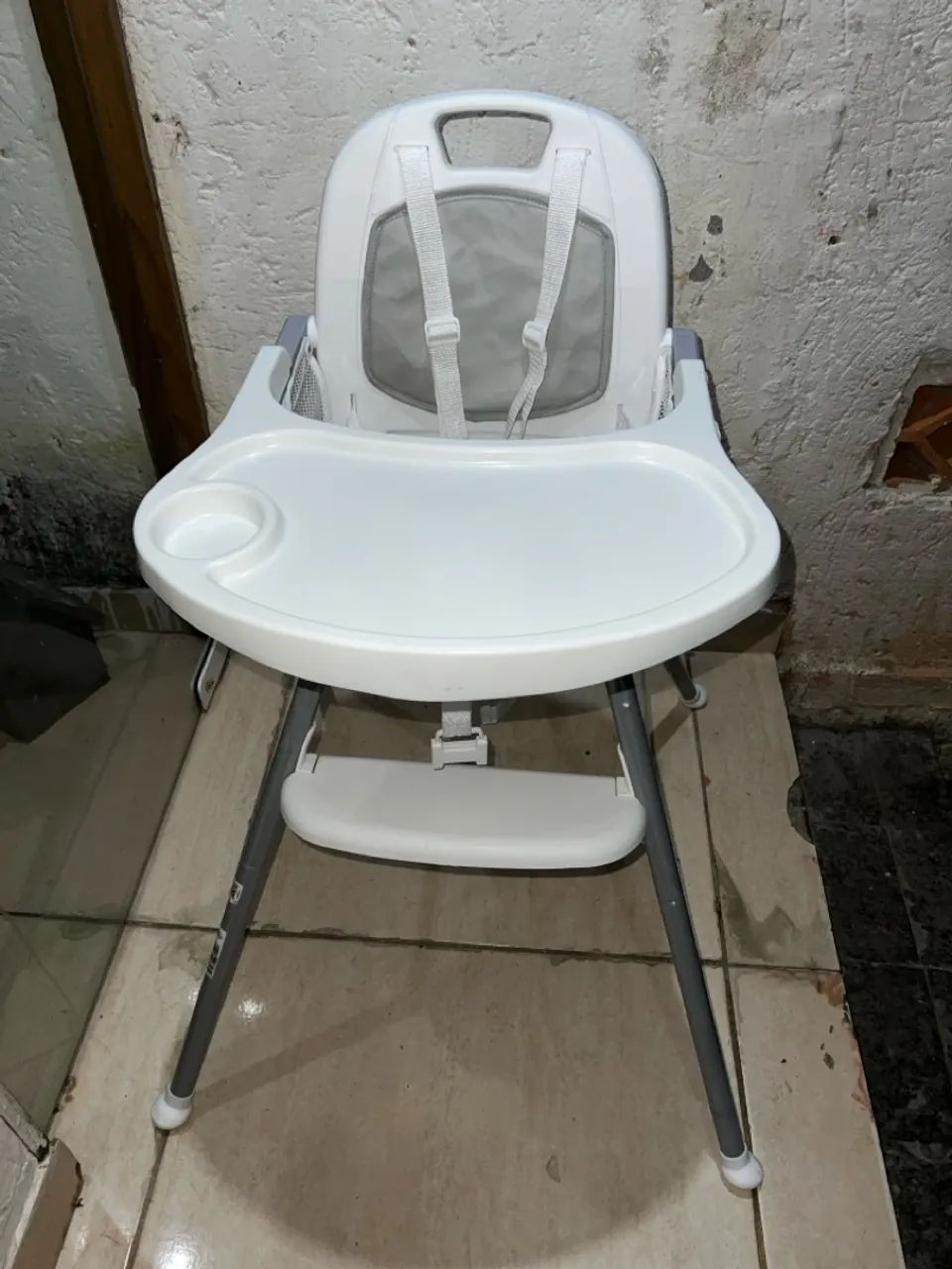 Cadeira De Alimentação 3 Em 1 Infantil Portátil Berry Cinza Multikids