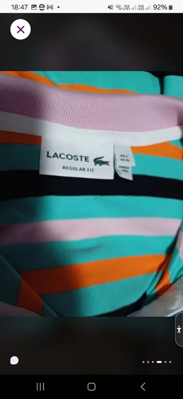 Polo Lacoste listrada colorida - Foto 5