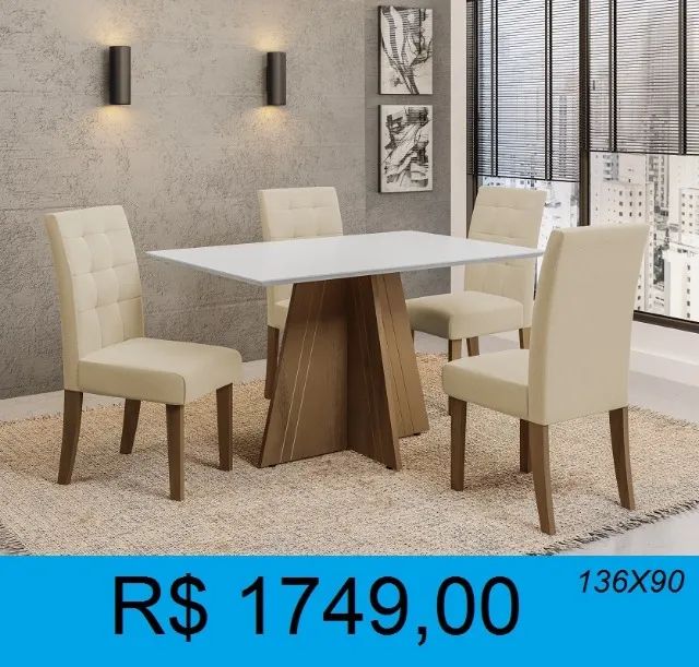 Mesa com 4 cadeiras novidade - compre hoje e receba amanhã