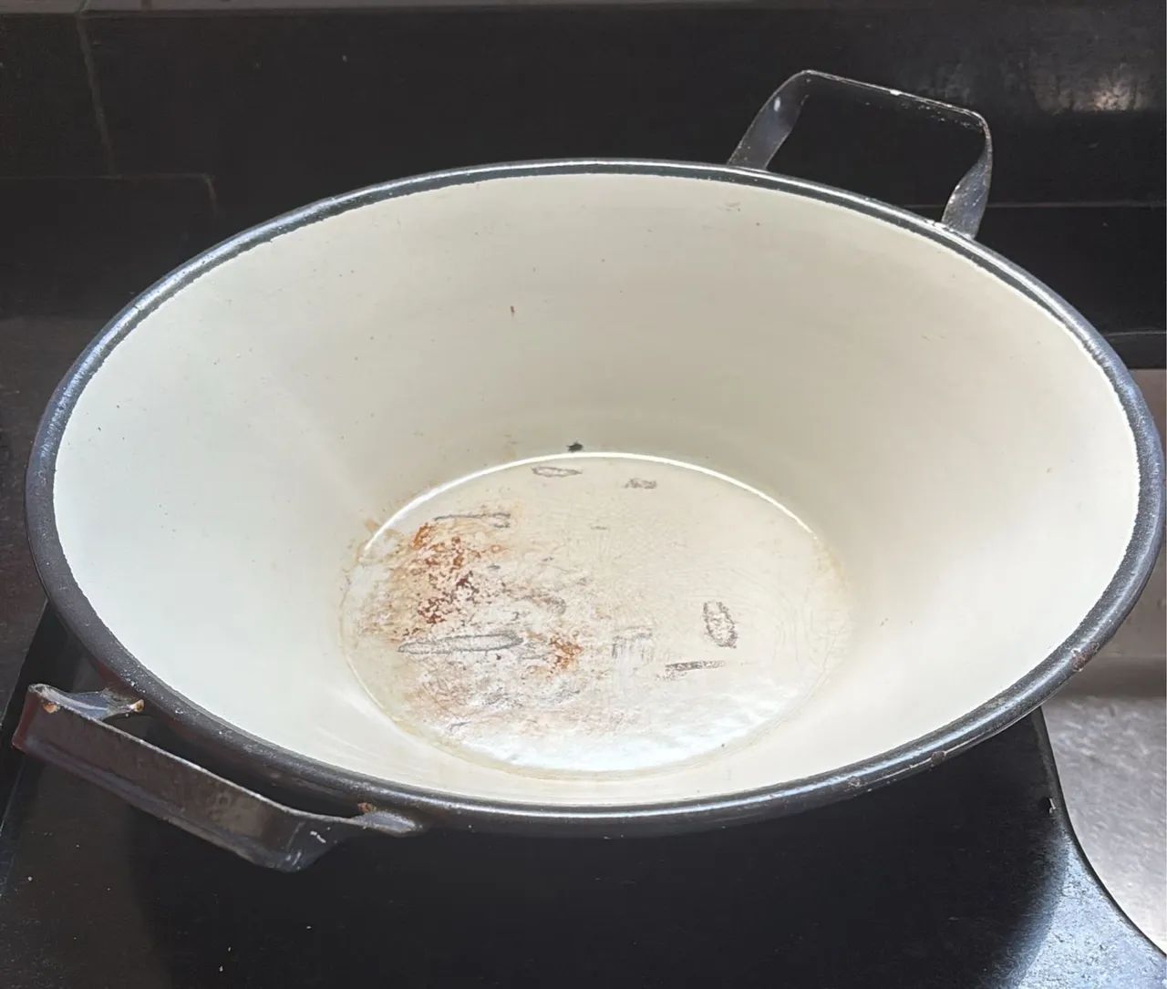 Tacho esmaltado para fritura 35cm com 8cm de altura