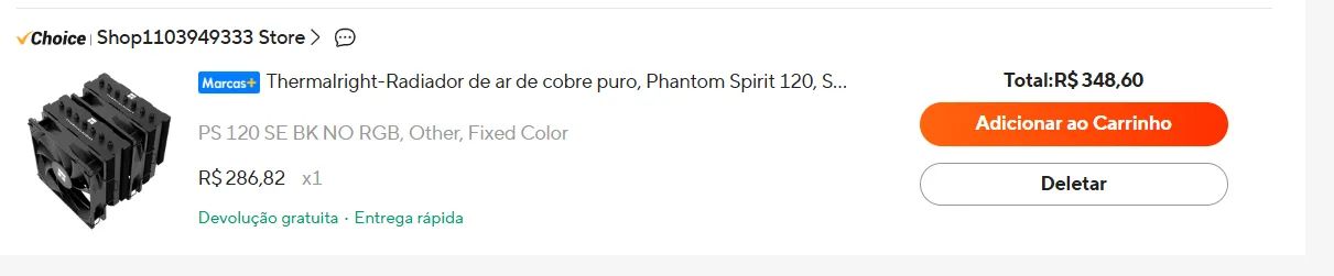 Aircooler Thermalright Phantom Spirit SE 120 - Foto 3