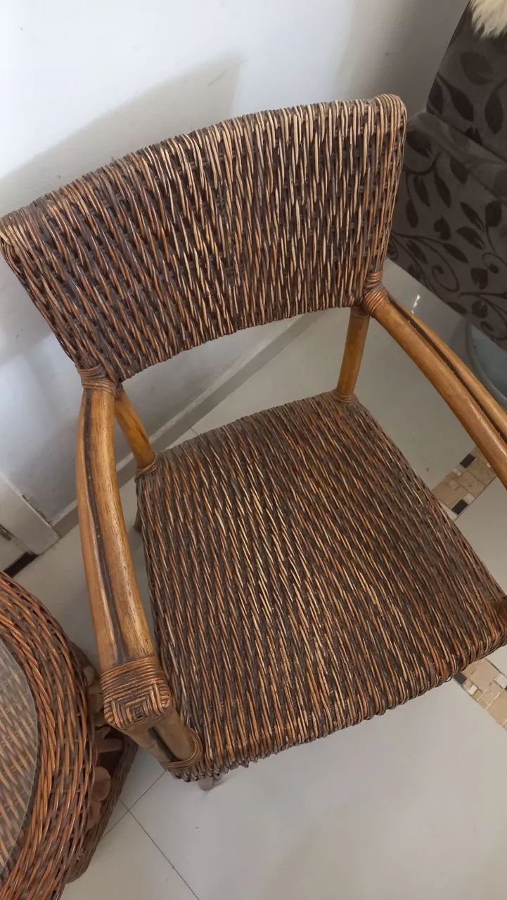 Conjunto de cadeiras e mesa de canto Vime - Foto 2