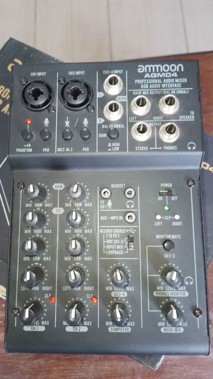 Aammoon AGM04 4-Channel Audio Interface, Digital Audio Mixer64318195808003123