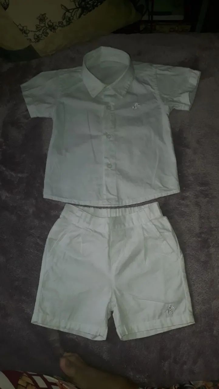 Conjunto Infantil Branco - Camisa e Shorts