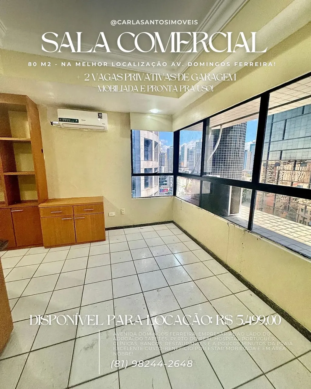 Sala Empresarial Premium 80m² Mobiliados no Coração de Boa Viagem!