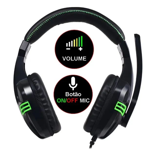 Headset Gamer Fone P2 C/ Mic Para Pc/Not/Celular/Ps4 - Foto 2