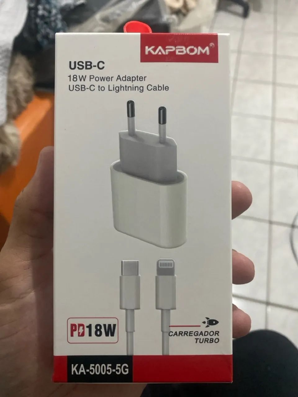 Carregador IPhone USB-C 18w turbo Completo Kapbum