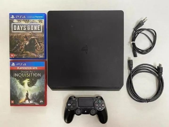 Ps4 Slim 500gb Usado + 2 Jogos Físicos  E Nf (Usado)