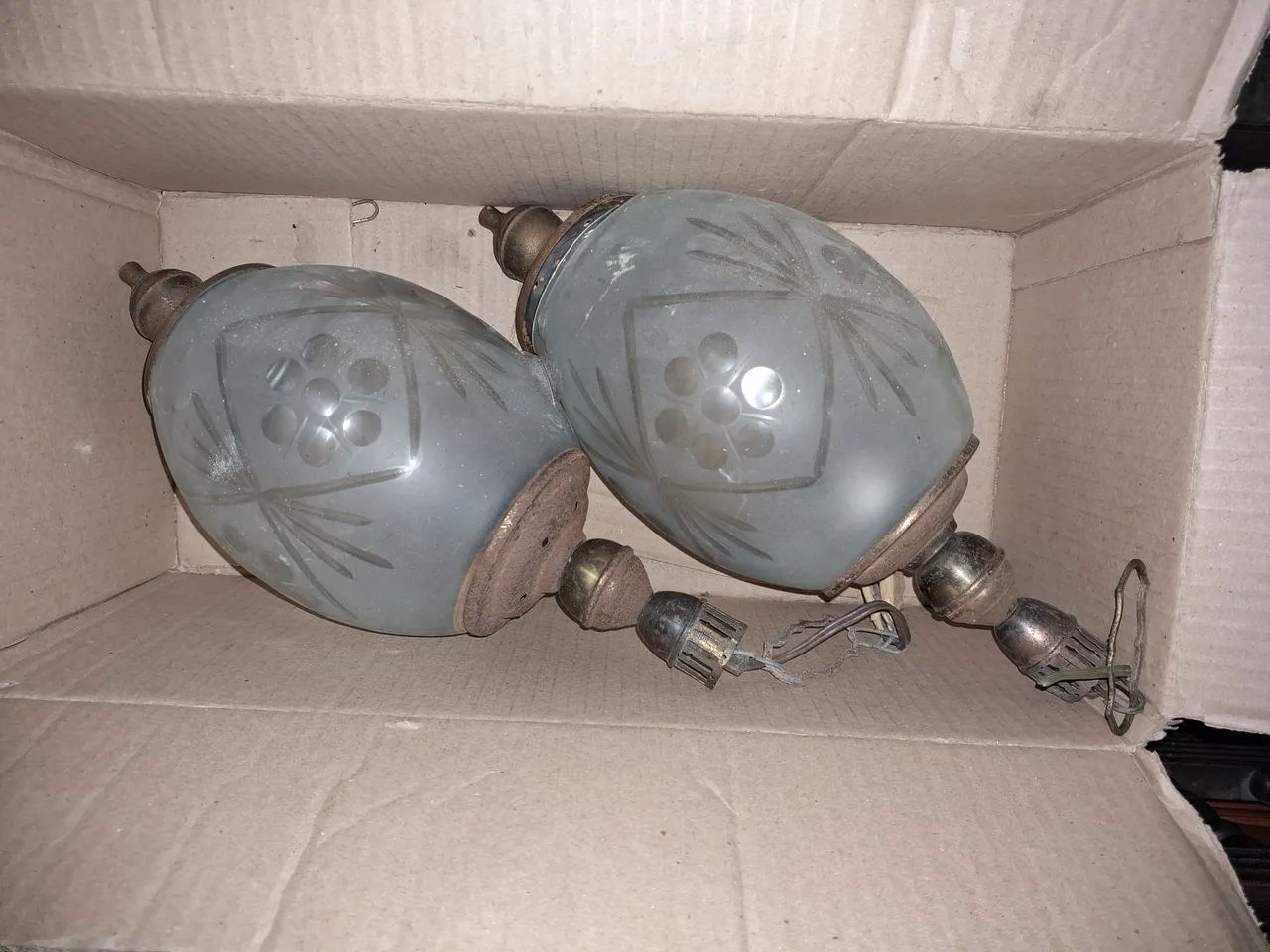 Par de Lustres de Cristal Vintage