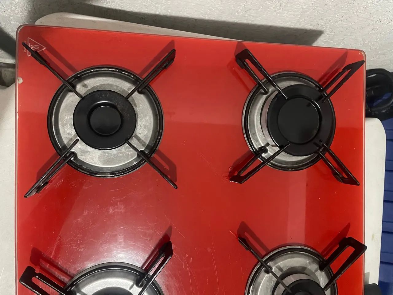 Cooktop Askoi 4 Bocas Vermelho - Usado, Sem Botões - Foto 4