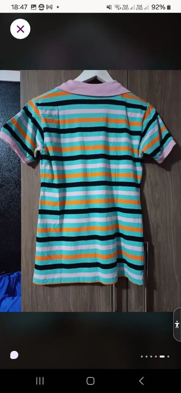 Polo Lacoste listrada colorida - Foto 3