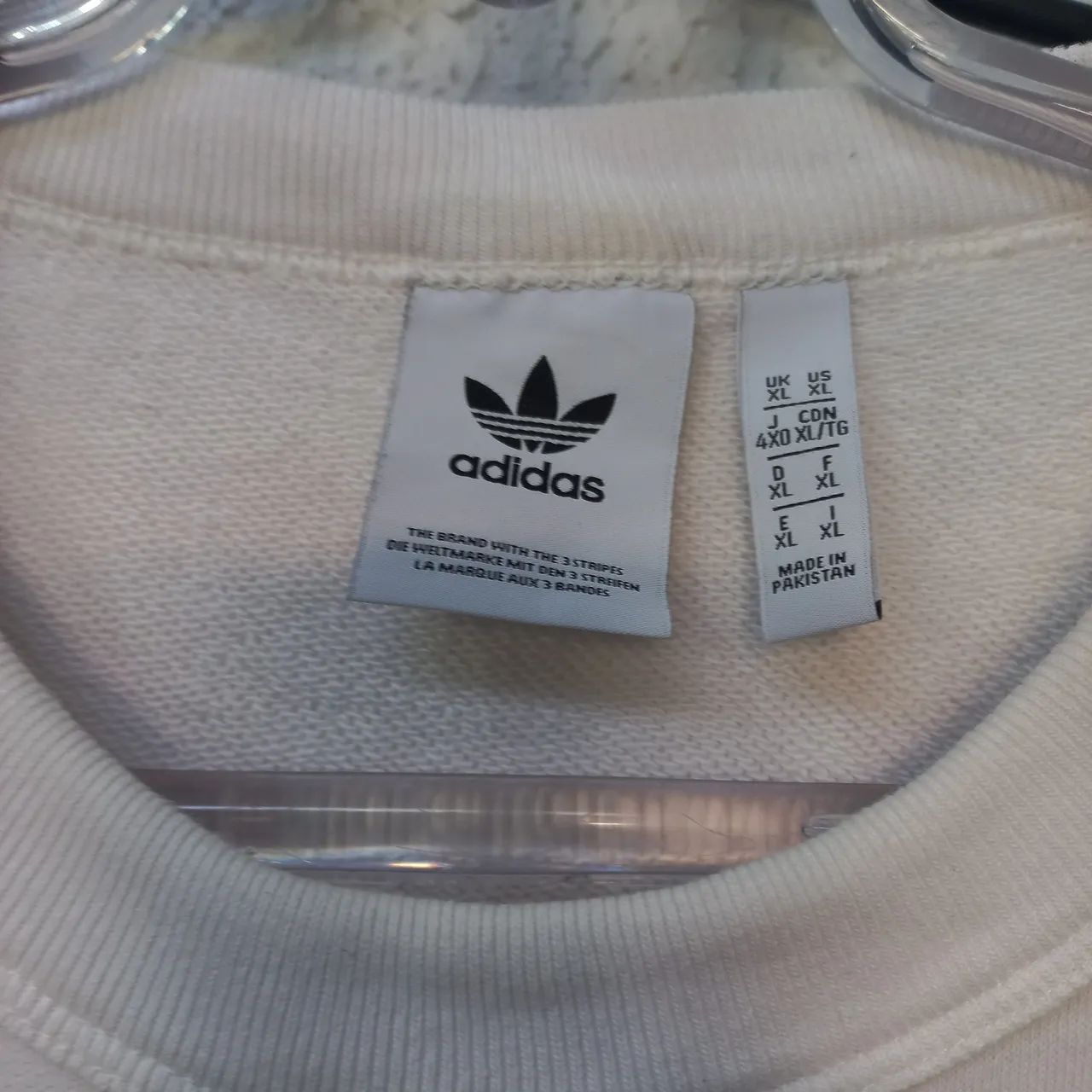 Blusa de Moleton Adidas Original Branca XL - Foto 3