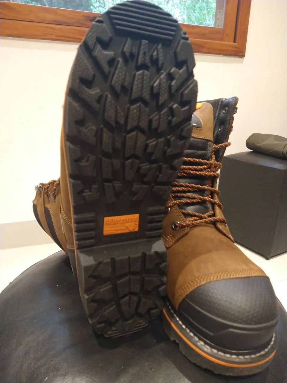 Botas de Segurança  Marrom Nova N°43. BR/11 US - Foto 4