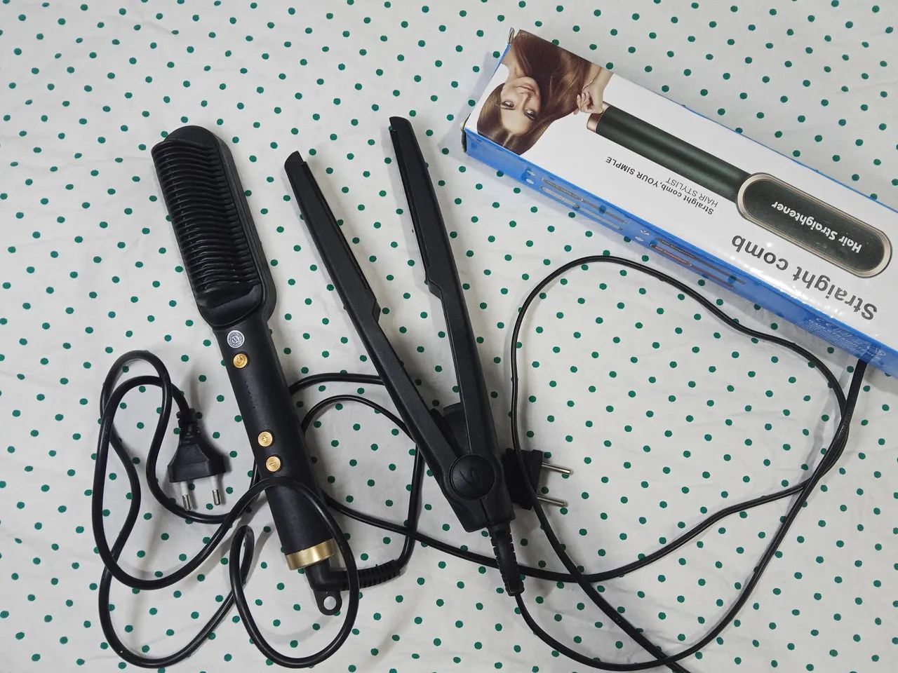 Prancha e escova modeladora 