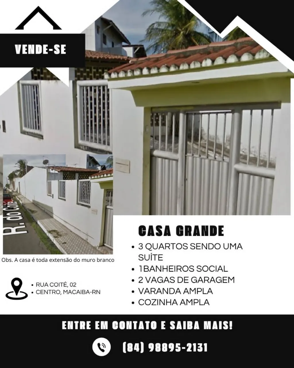 Vende-se CASA 3/4 COM SUITE, WC SOCIAL E VAGA DE GARAGEM