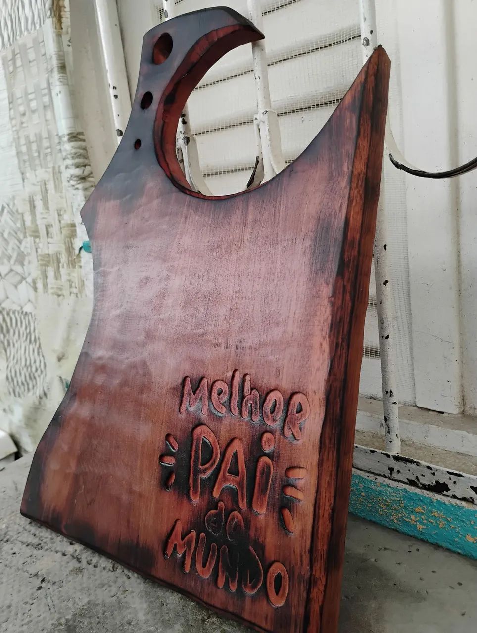 Tábua de churrasco personalizada Melhor Pai do Mundo - Foto 2