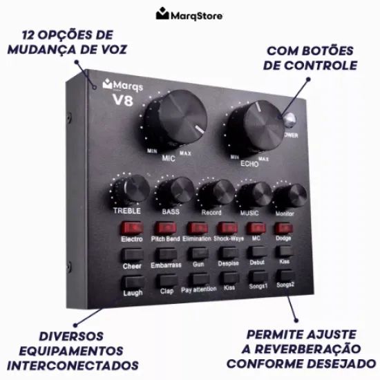 Mesa De Som V8 Áudio Usb Smart Conjunto Interface Externa 5v - Foto 2