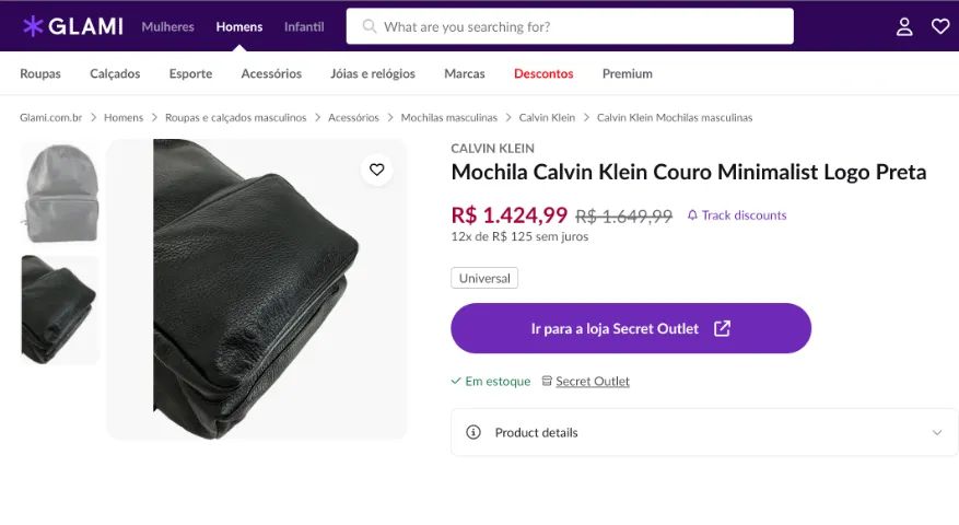 Mochila "Calvin Klein Jeans" CK Preta Importada de NY - Foto 5