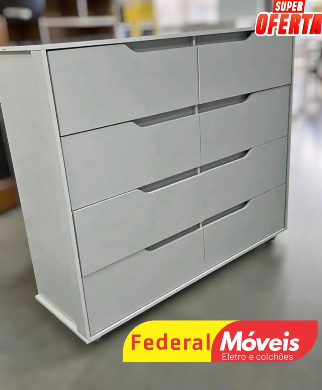 Cômoda com 8 gavetas moderna - Nova<br>