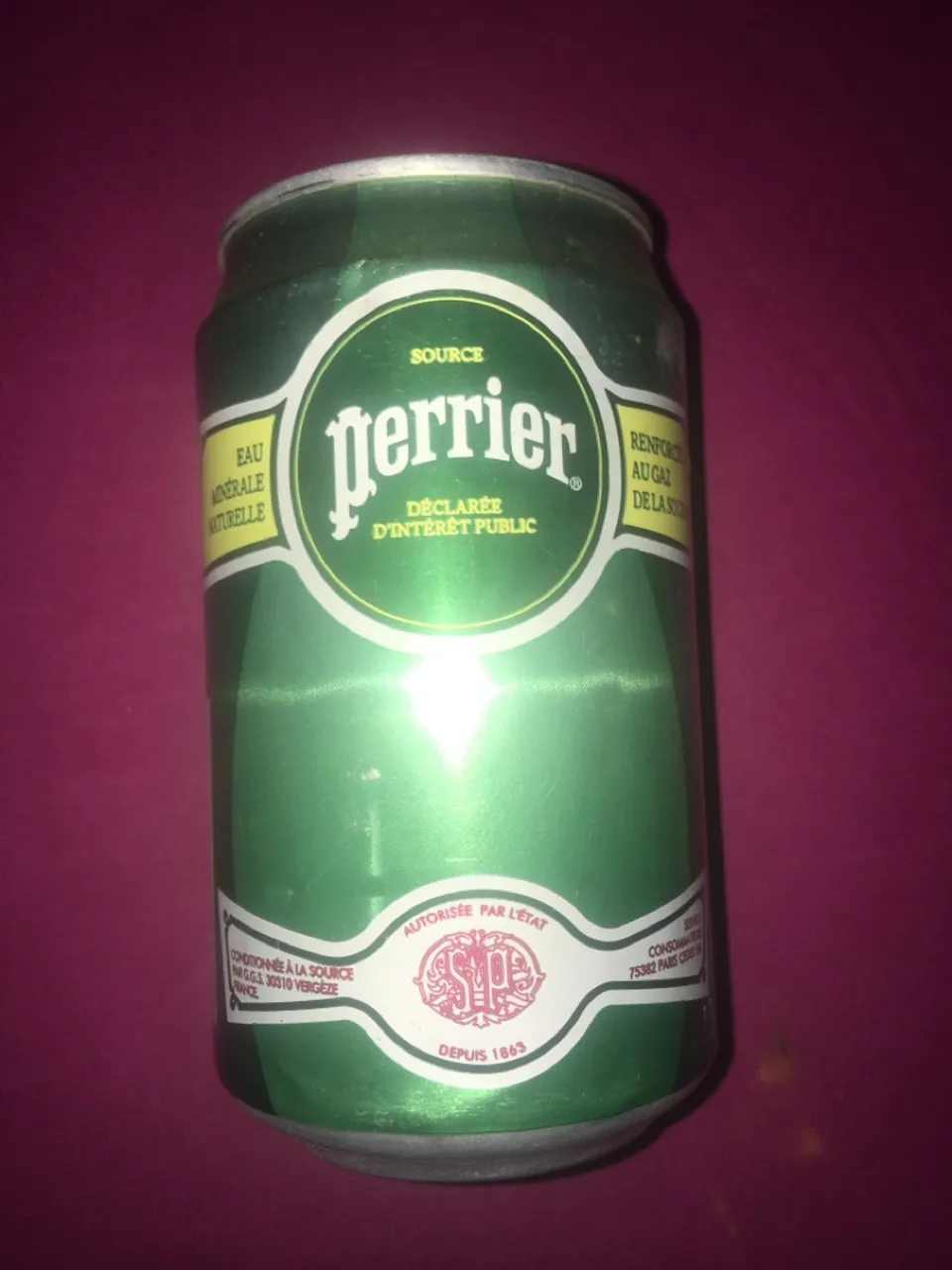 Lata Água Mineral Perrier- Década de 90
